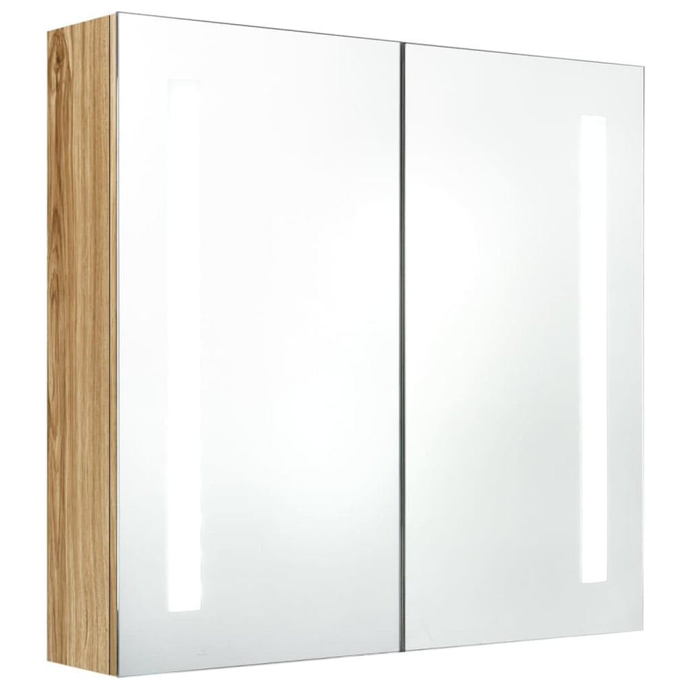 LED Badspiegelschrank Eichenoptik 62x60 cm