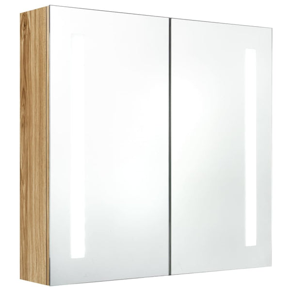 LED Badspiegelschrank Eichenoptik 62x60 cm