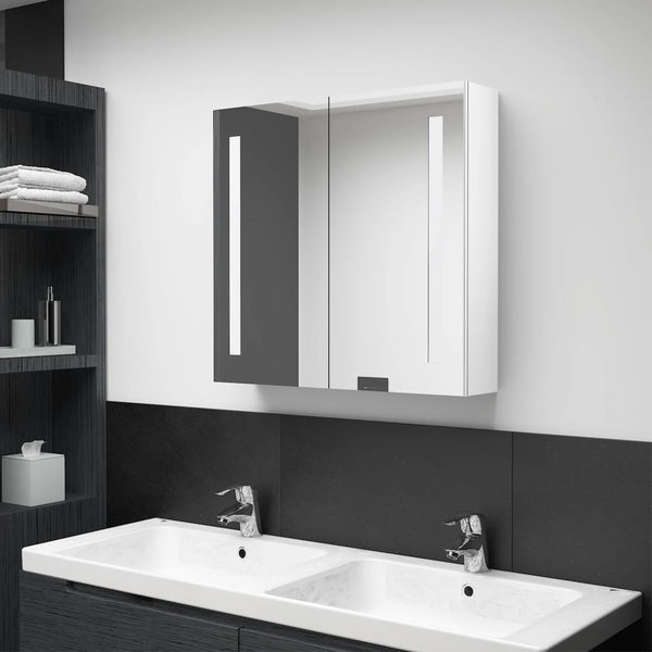 LED Spiegelschrank Bad Weiß 62x60 cm