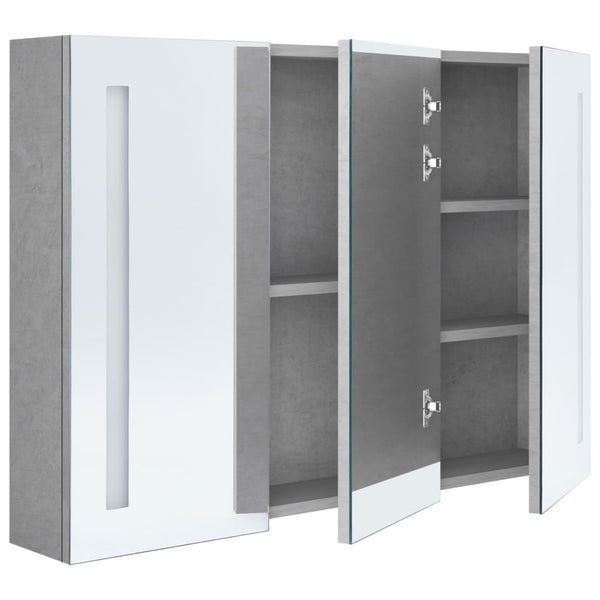 LED Spiegelschrank Betongrau 89x62 cm