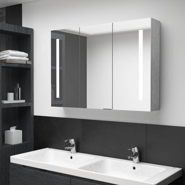LED Spiegelschrank Betongrau 89x62 cm