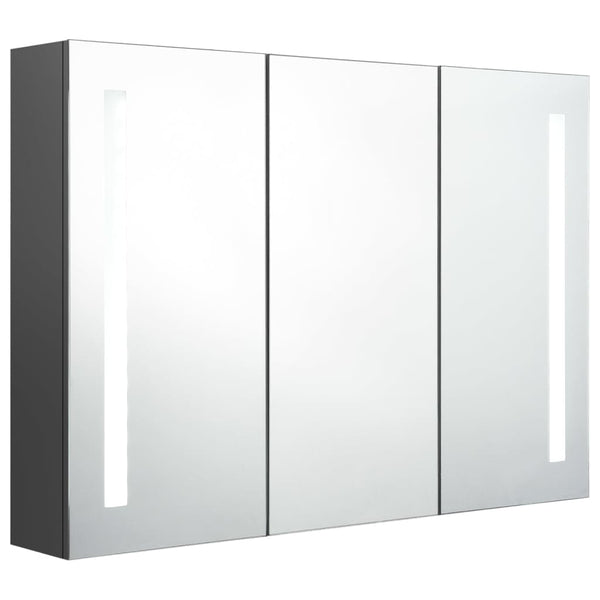 LED Spiegelschrank Bad Grau 89 cm