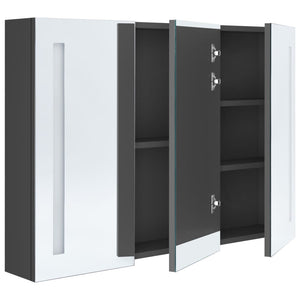 LED Spiegelschrank Bad Grau 89 cm