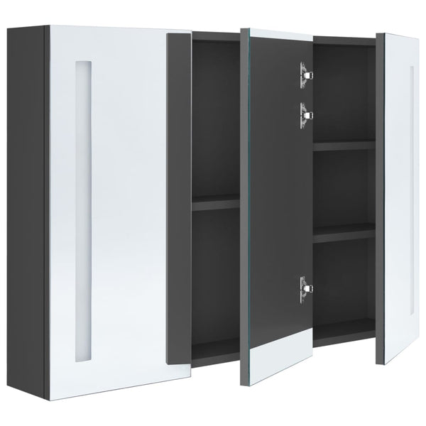 LED Spiegelschrank Bad Grau 89 cm