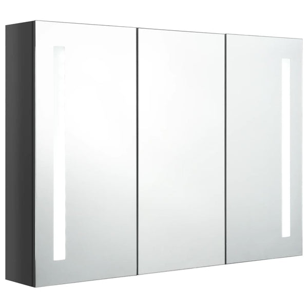 LED Spiegelschrank Bad Grau 89 cm