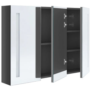 LED Spiegelschrank Bad Grau 89 cm