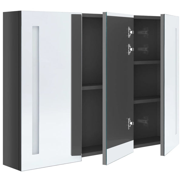 LED Spiegelschrank Bad Grau 89 cm