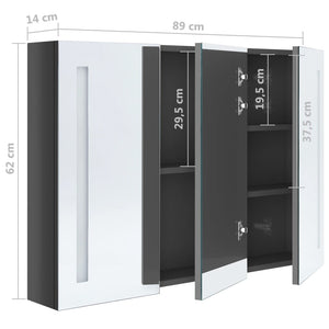 LED Spiegelschrank Bad Grau 89 cm