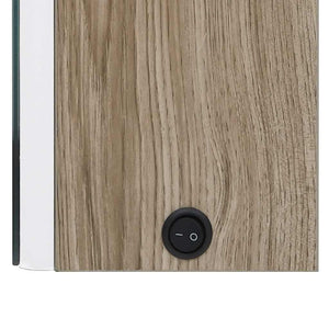 LED Bad Spiegelschrank Weiß Eichenoptik 89 cm