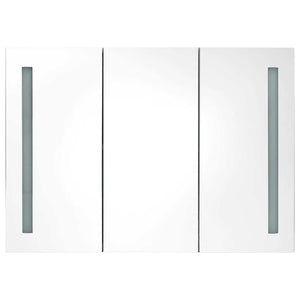 LED Spiegelschrank Bad Glänzend Weiß 89cm