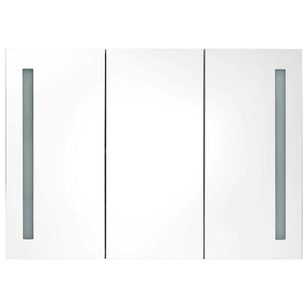 LED Spiegelschrank Bad Glänzend Weiß 89cm
