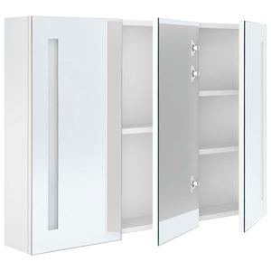 LED Spiegelschrank Bad Glänzend Weiß 89cm