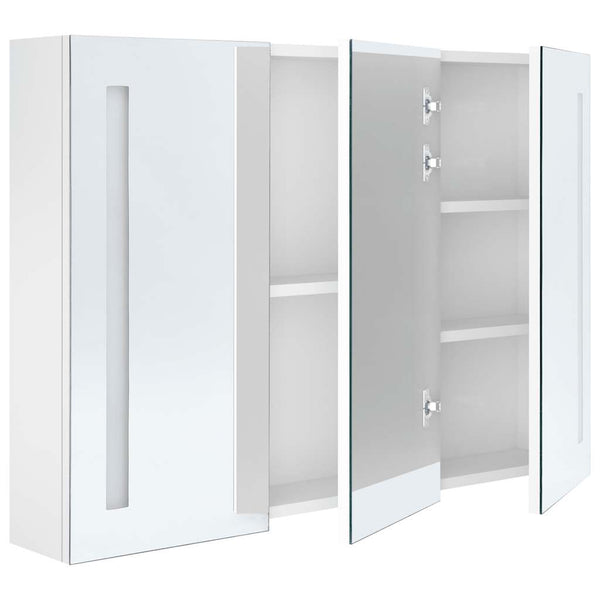 LED Spiegelschrank Bad Glänzend Weiß 89cm
