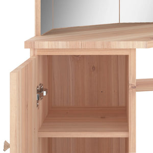 Eck-Schminktisch mit LED Eichenoptik