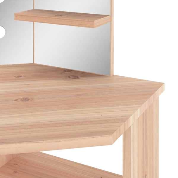 Eck-Schminktisch mit LED Eichenoptik