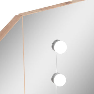 Eck-Schminktisch mit LED Eichenoptik