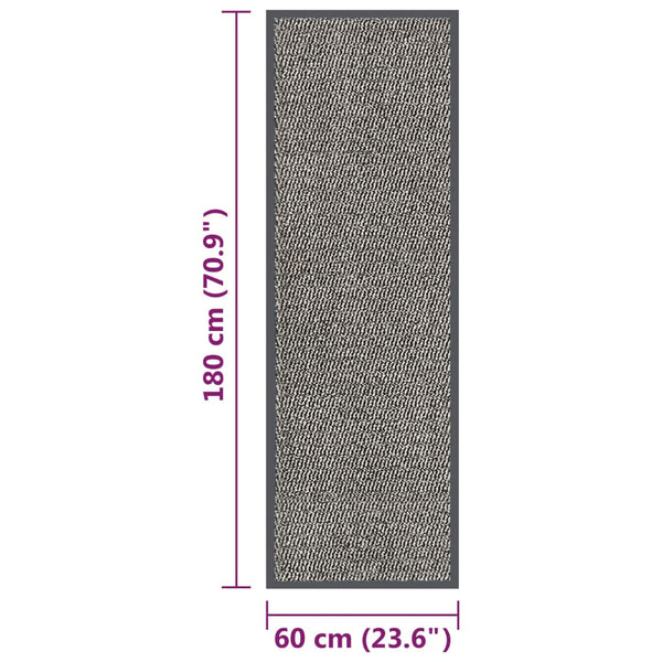 Getuftete Fußmatte Hellbraun 60x180 cm