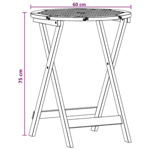 Klappbarer Gartentisch Ø60x75 cm Massivholz Eukalyptus