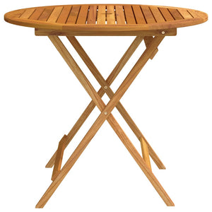 Klappbarer Gartentisch Ø90x75 cm Massivholz Eukalyptus