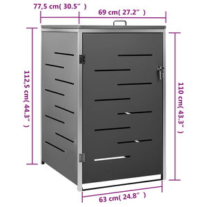 Mülltonnenbox für 1 Tonne 69x77,5x112,5 cm Edelstahl