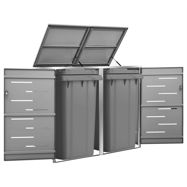 Mülltonnenbox für 2 Tonnen 138x77,5x112,5 cm Edelstahl