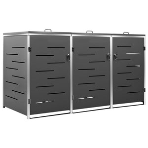 Mülltonnenbox für 3 Tonnen 207x77,5x115 cm Edelstahl