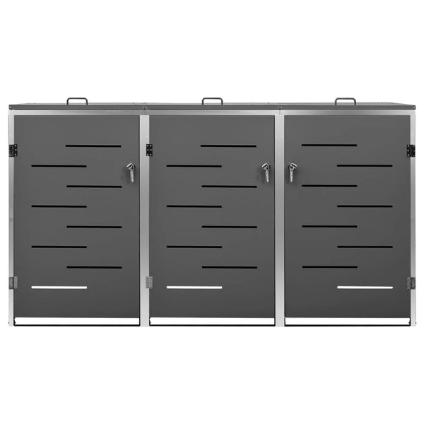 Mülltonnenbox für 3 Tonnen 207x77,5x115 cm Edelstahl