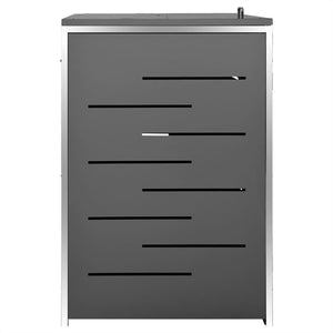 Mülltonnenbox für 3 Tonnen 207x77,5x115 cm Edelstahl