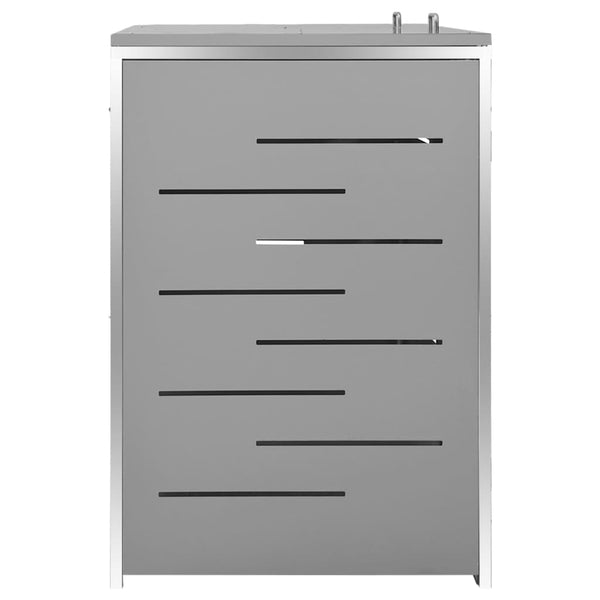 Mülltonnenbox für 2 Tonnen 138x77,5x115,5 cm Edelstahl