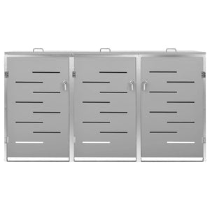 Mülltonnenbox für 3 Tonnen 207x77,5x115 cm Edelstahl
