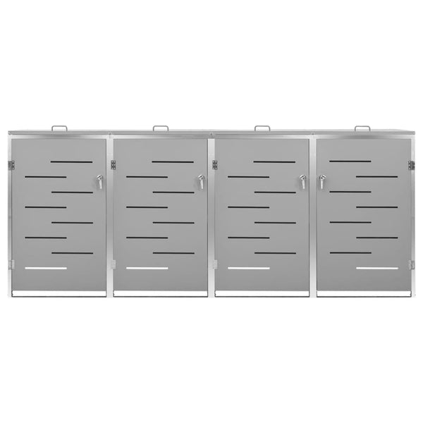 Mülltonnenbox für 4 Tonnen 276,5x77,5x115,5 cm Edelstahl