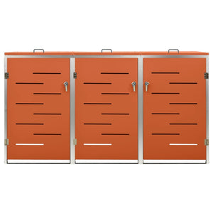 Mülltonnenbox für 3 Tonnen 207x77,5x112,5 cm Edelstahl