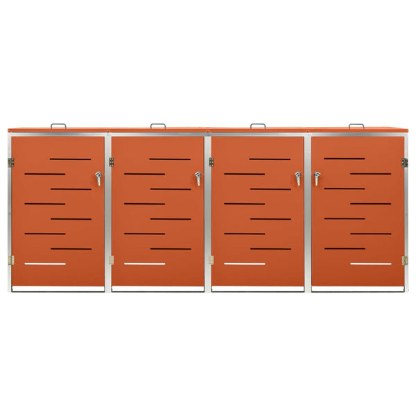 Mülltonnenbox für 4 Tonnen 276,5x77,5x112,5 cm Edelstahl