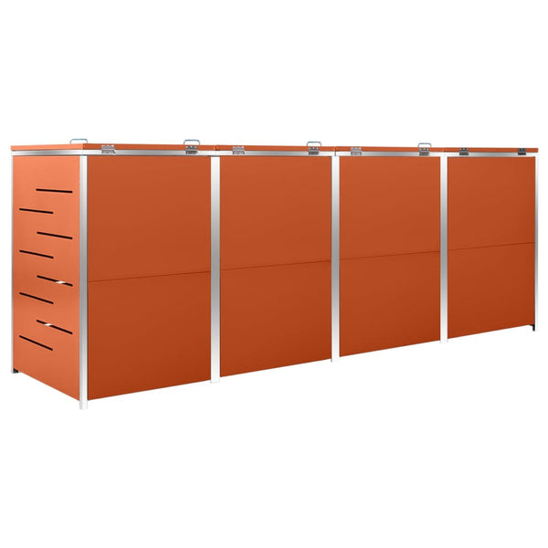 Mülltonnenbox für 4 Tonnen 276,5x77,5x112,5 cm Edelstahl
