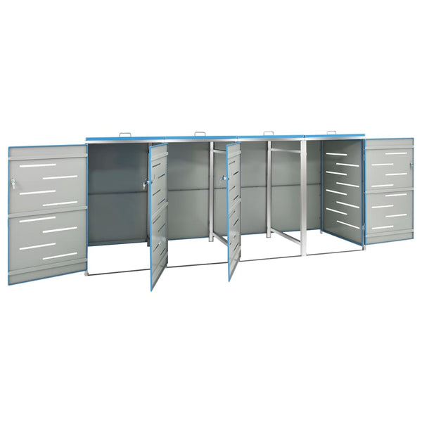 Mülltonnenbox für 4 Tonnen 276,5x77,5x112,5 cm Edelstahl