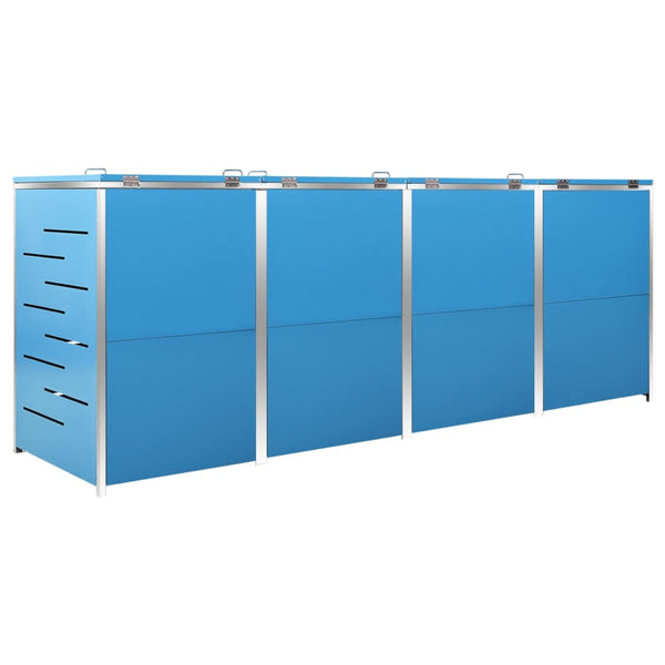 Mülltonnenbox für 4 Tonnen 276,5x77,5x112,5 cm Edelstahl
