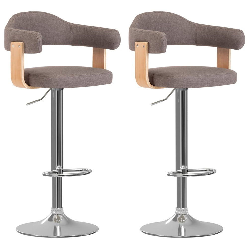2er Set Barhocker Bugholz Taupe
