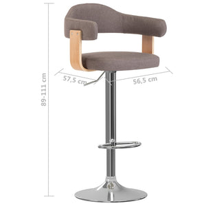 2er Set Barhocker Bugholz Taupe