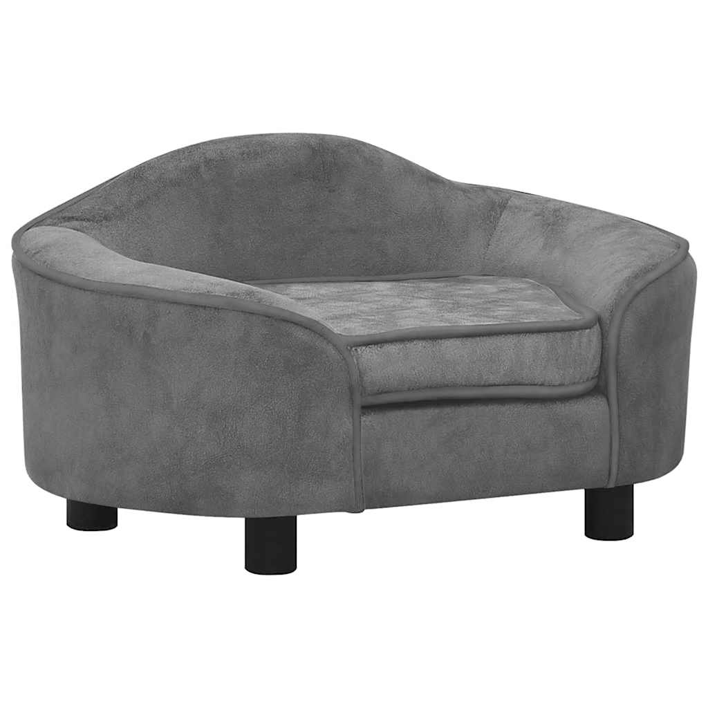 Hundesofa Grau 67x47x36 cm Plüsch