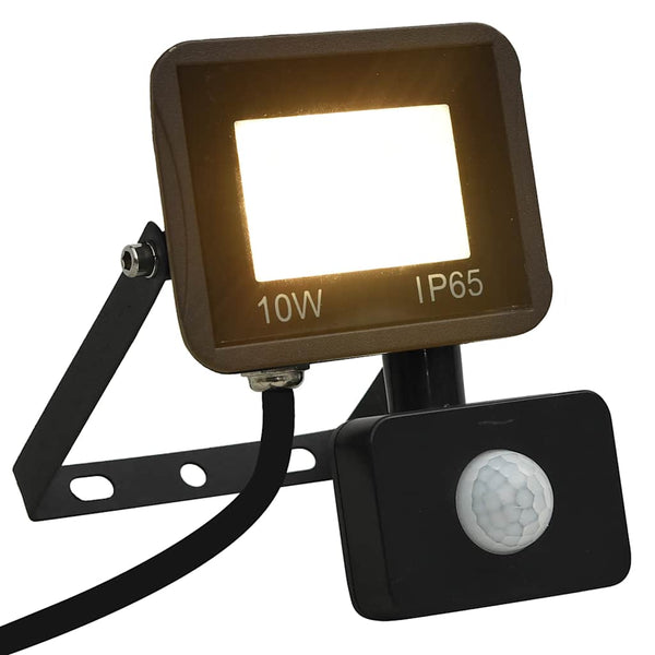 vidaXL Projecteur LED avec capteur 10W blanc chaud