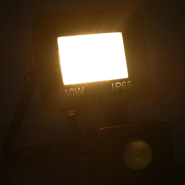 vidaXL Projecteur LED avec capteur 10W blanc chaud