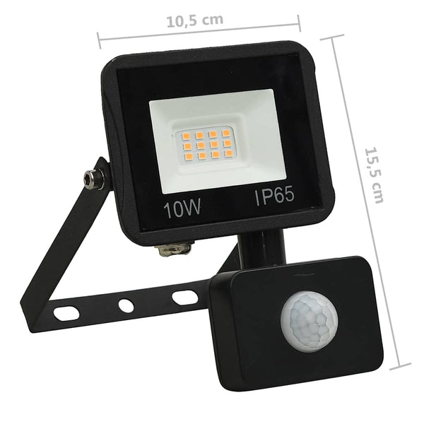 vidaXL Projecteur LED avec capteur 10W blanc chaud