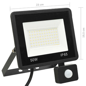 vidaXL LED Floodlight with Sensor 50W Warm White