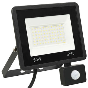 vidaXL LED Floodlight with Sensor 50W Warm White