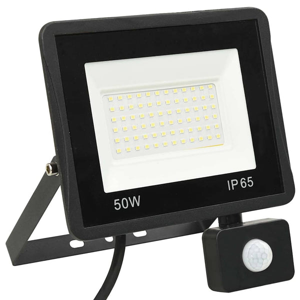 vidaXL LED Floodlight with Sensor 50W Warm White