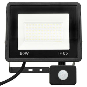 vidaXL LED Floodlight with Sensor 50W Warm White