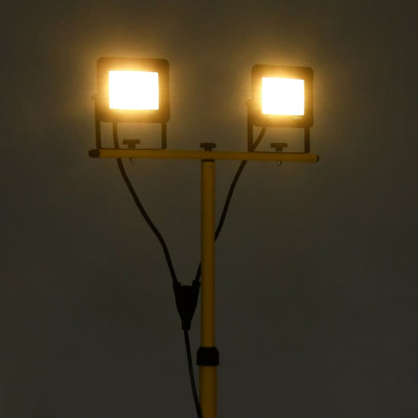 LED-Fluter mit Stativ 2x30 W Warmweiß