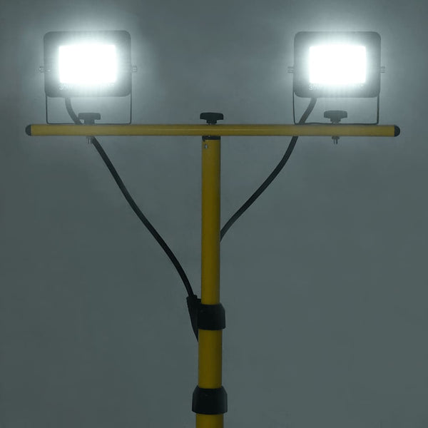LED-Fluter mit Stativ 2x30 W Kaltweiß