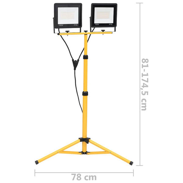 LED-Fluter mit Stativ 2x100 W Kaltweiß