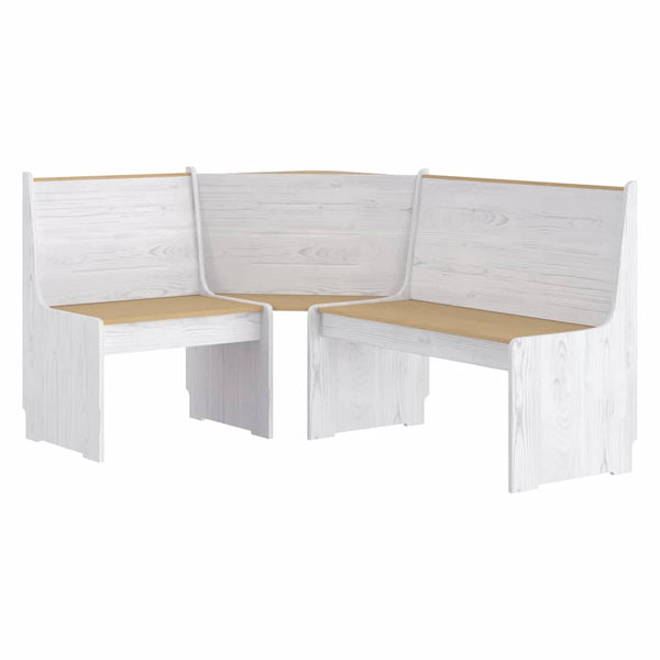 Eckbank REINE Kiefer Massivholz Honigbraun/Weiß 151 cm